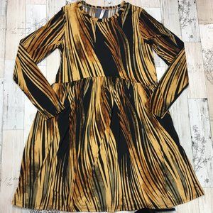 Gold and Black Long Sleeve Dress